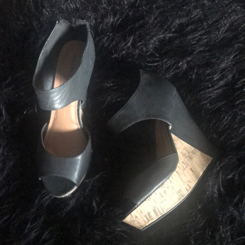 Madden Girl Black Wedge Sandals